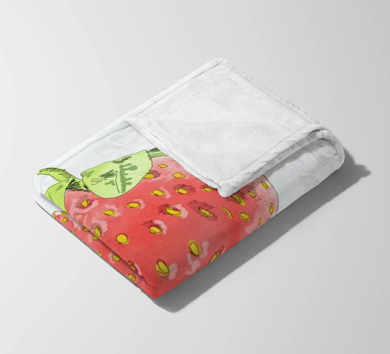 Fraise fleecedeken van La Belette Rose