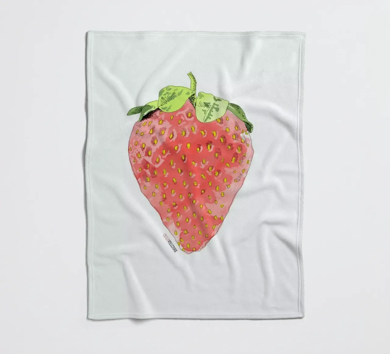 Fraise fleecedeken van La Belette Rose