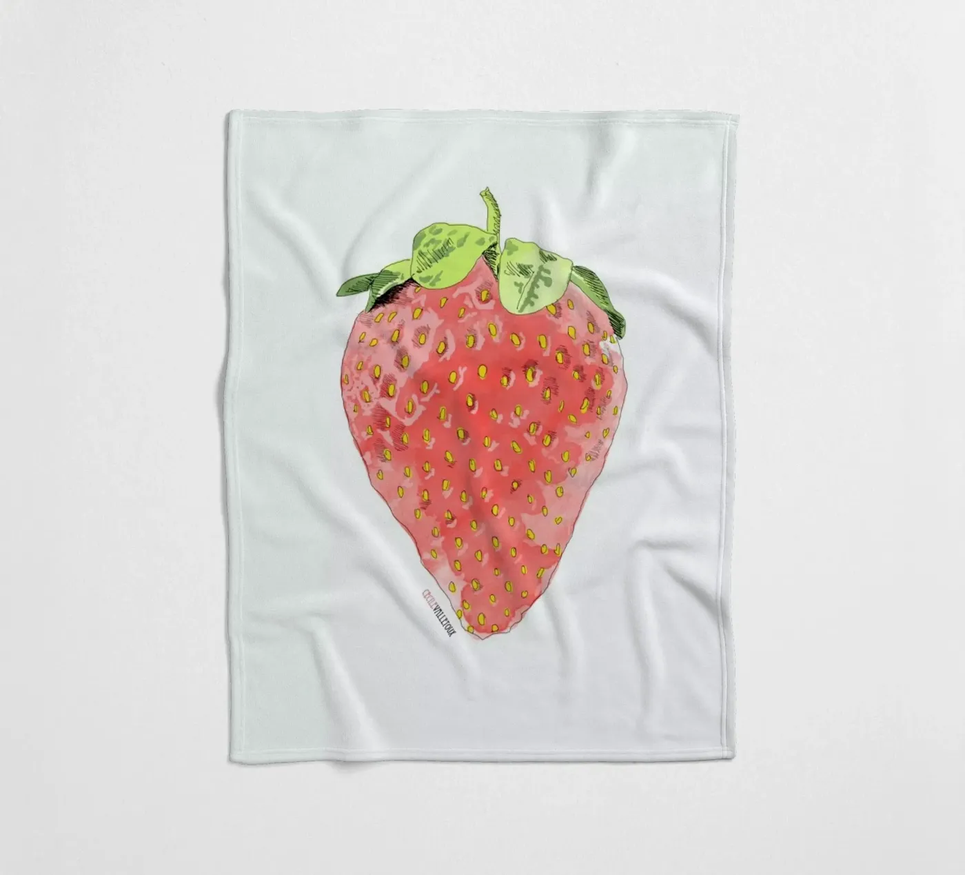 Fraise fleecedeken van La Belette Rose