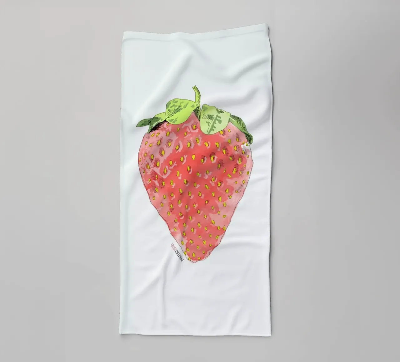 Fraise badhanddoek van La Belette Rose