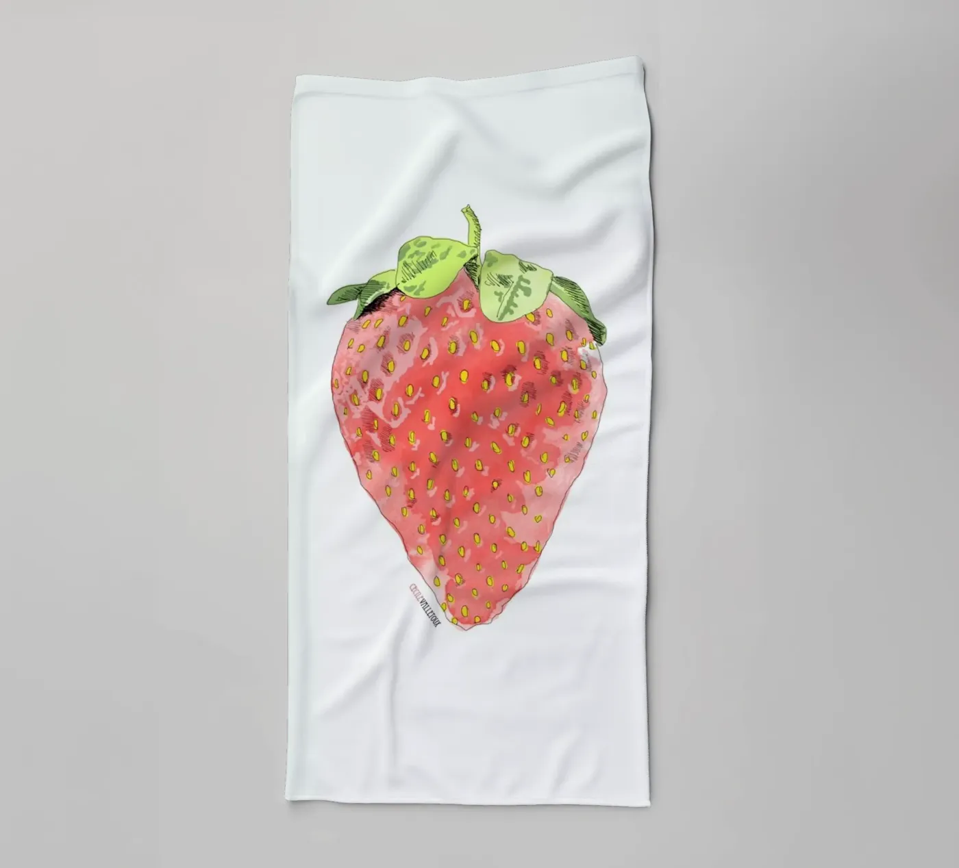 Fraise towel by La Belette Rose