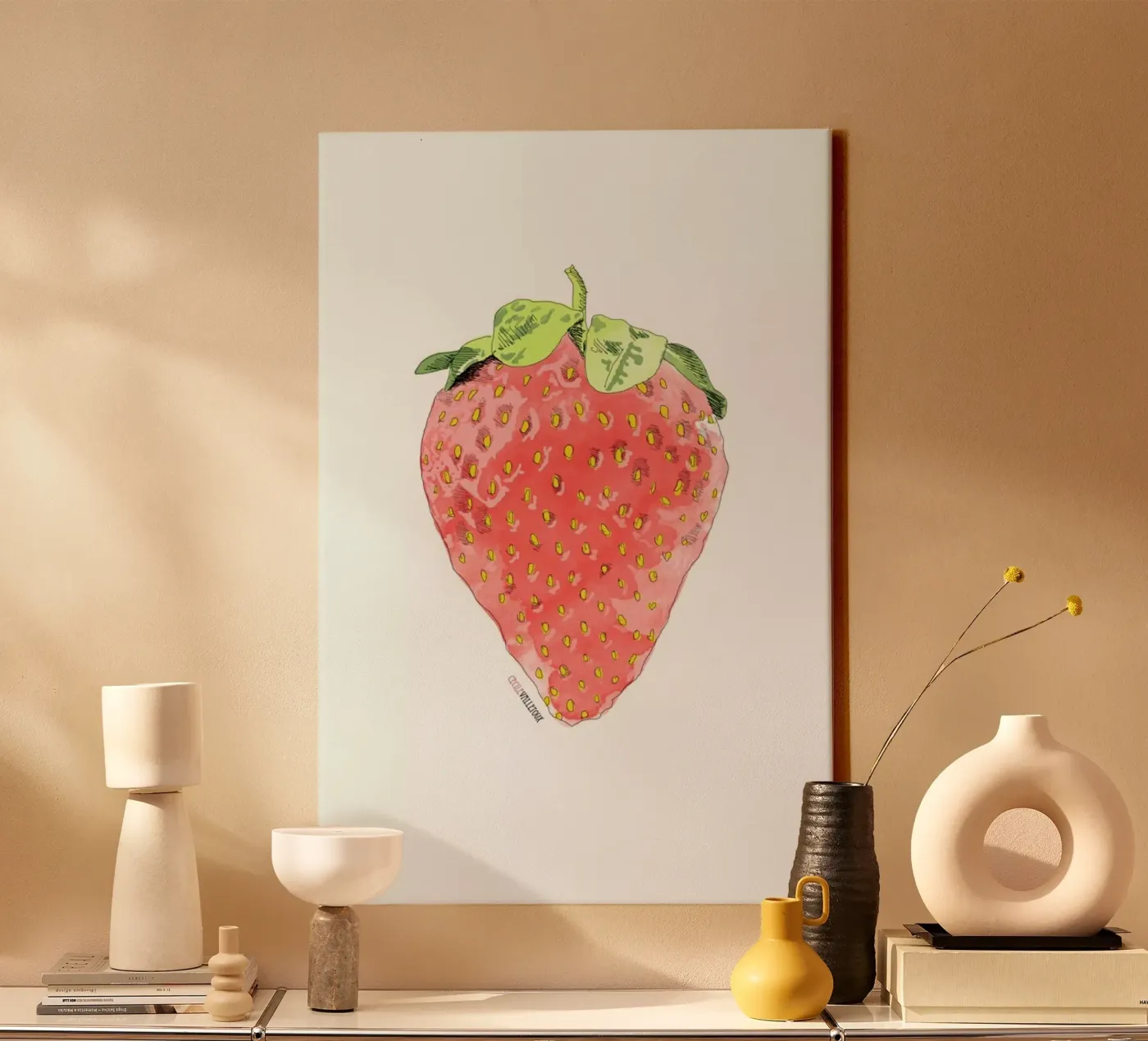 Fraise canvas by La Belette Rose