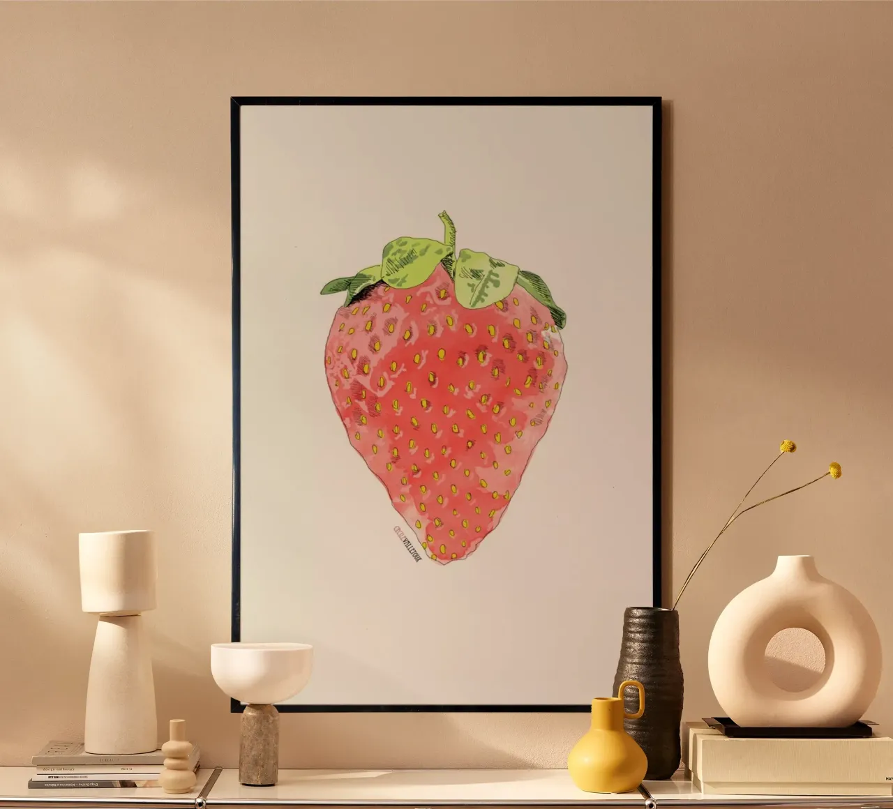 Fraise poster by La Belette Rose
