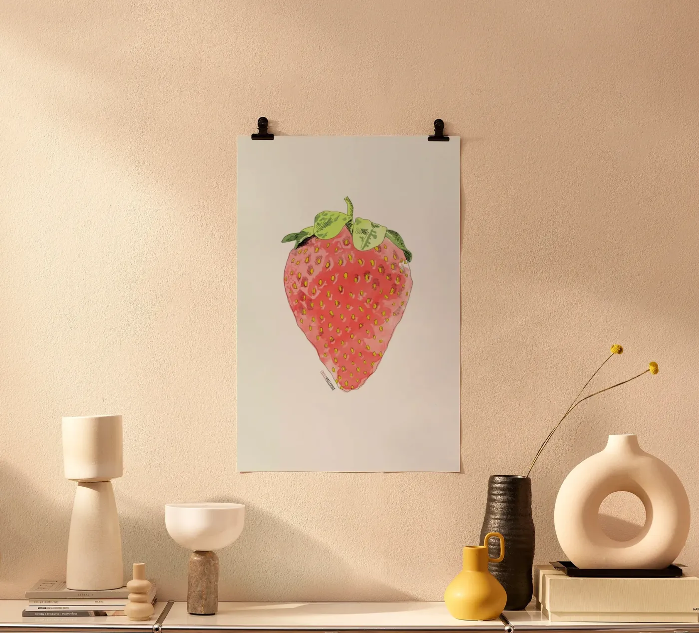 Fraise Poster von La Belette Rose