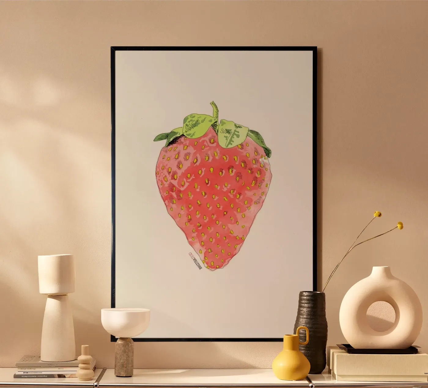 Fraise Poster von La Belette Rose