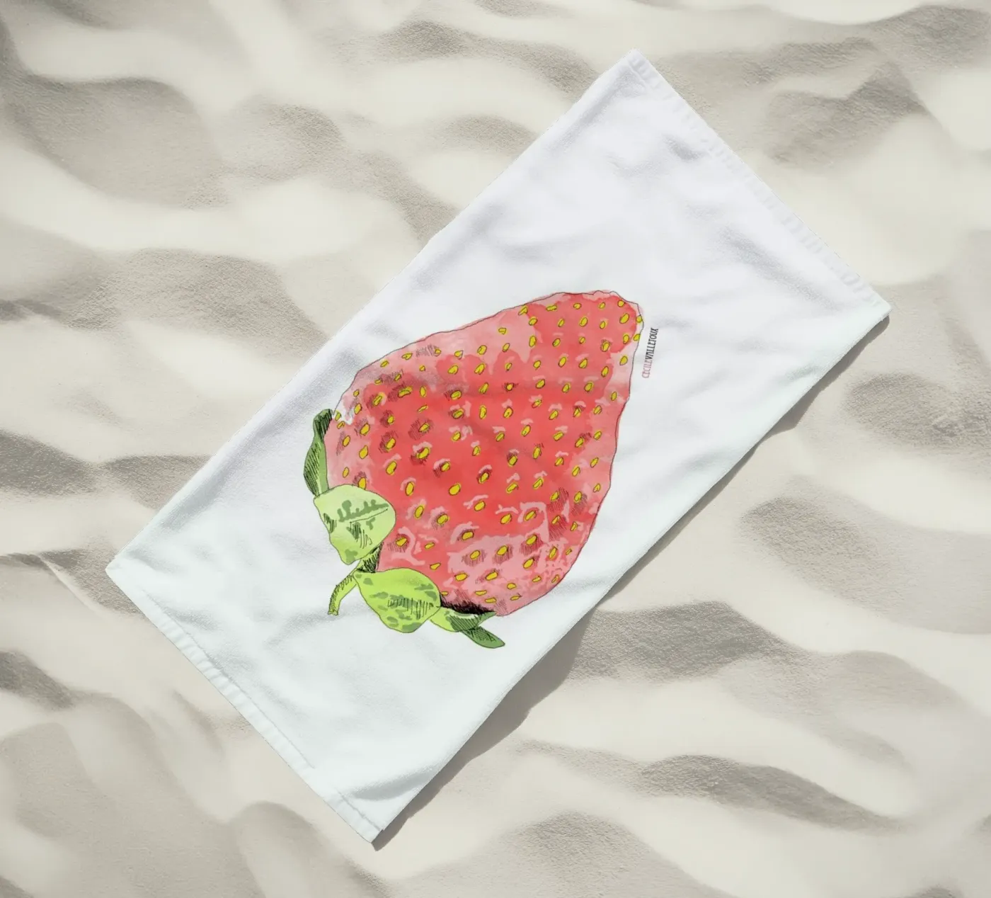 Fraise beach towel by La Belette Rose