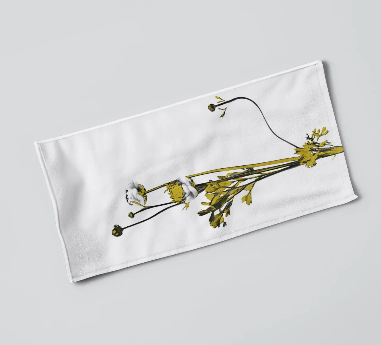 Bloem Minimal Zwart en Goud 08 badhanddoek van amini54