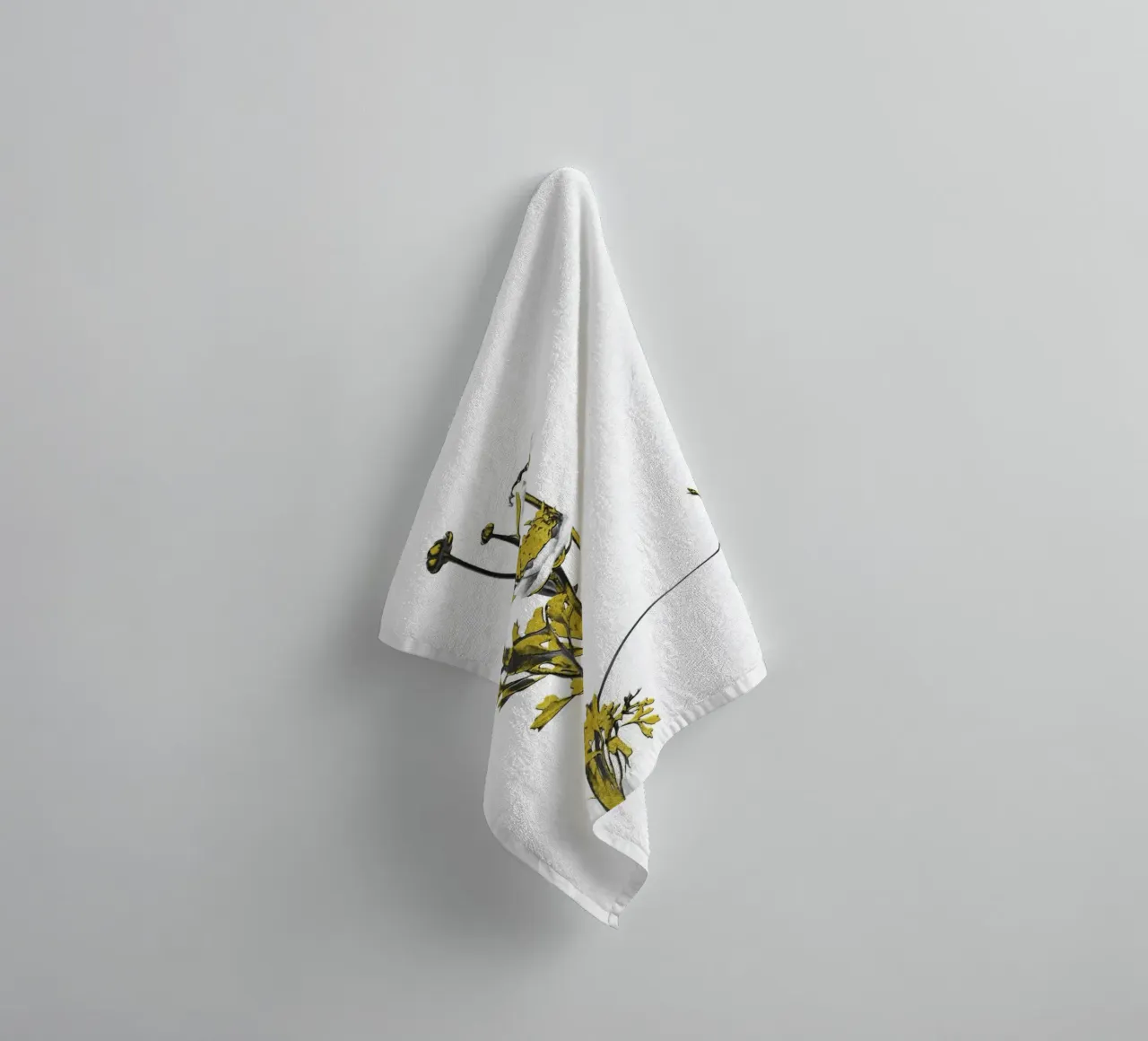 Bloem Minimal Zwart en Goud 08 badhanddoek van amini54
