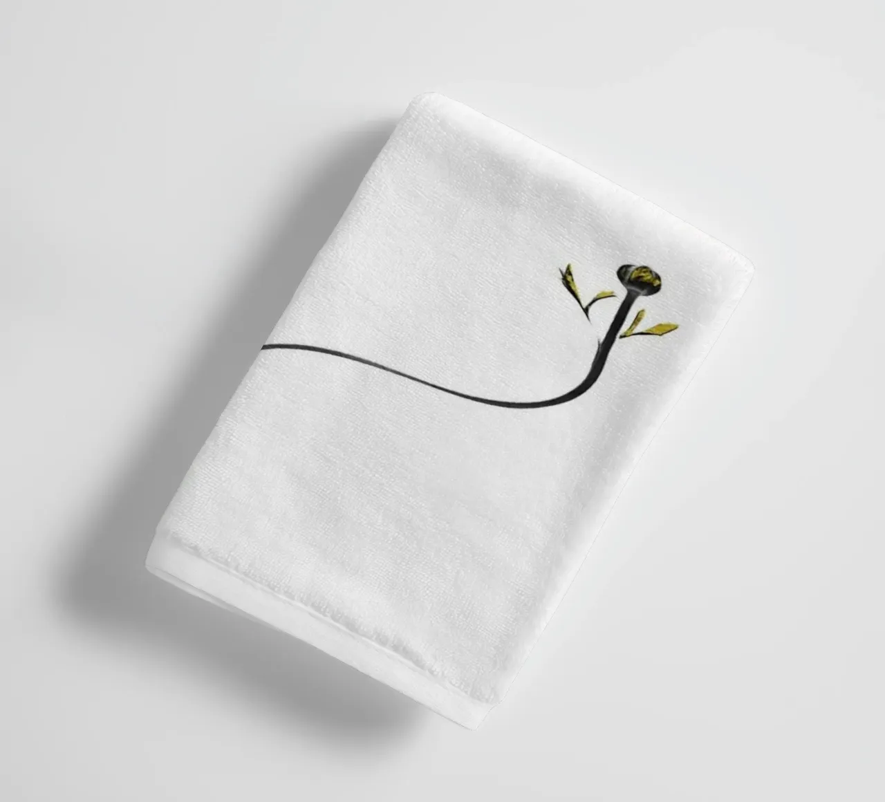 Bloem Minimal Zwart en Goud 08 badhanddoek van amini54