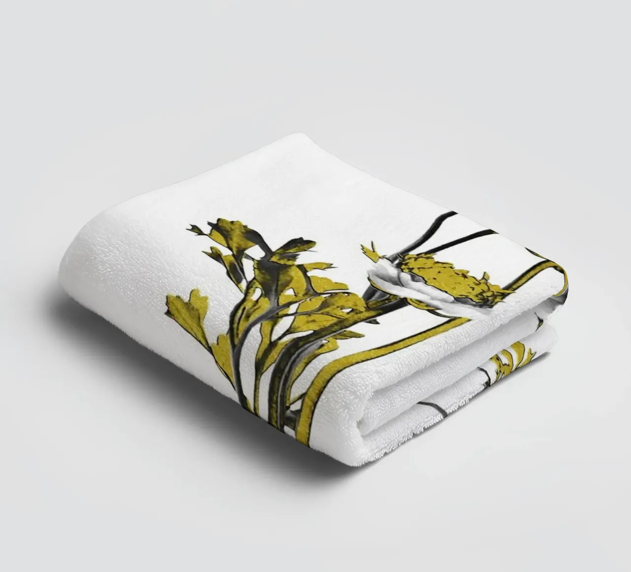 Bloem Minimal Zwart en Goud 08 badhanddoek van amini54