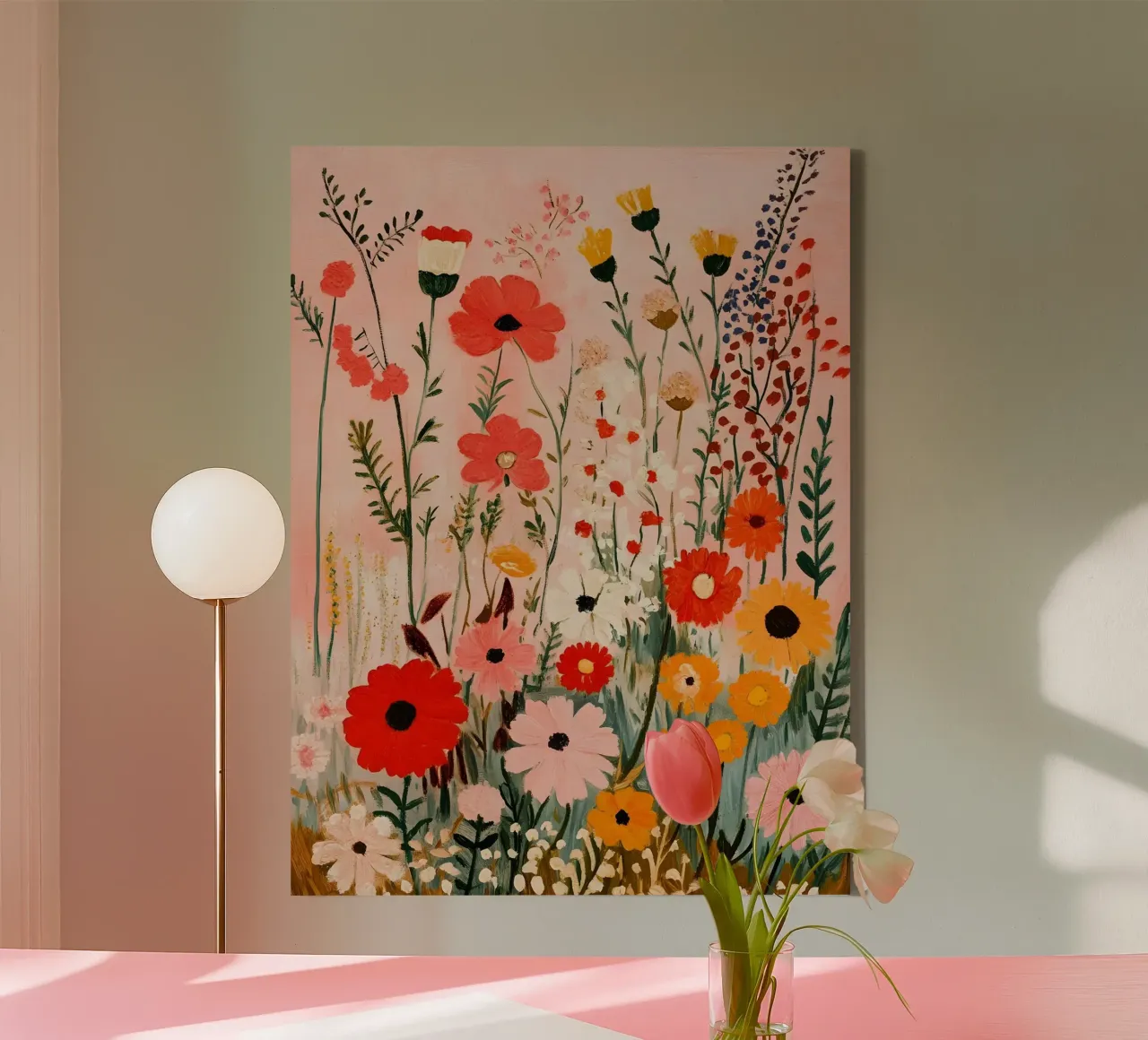 Fiori di campo colorati tela con Cornice a cassetta da IamHomeStudio