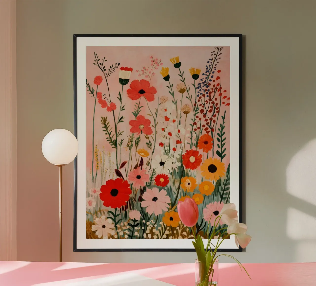 Fiori di campo colorati poster con telaio in plastica da IamHomeStudio