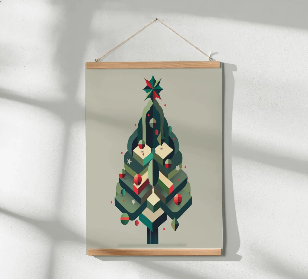 Albero di Natale moderno: l'eleganza delle feste poster con telaio in alluminio da namosh