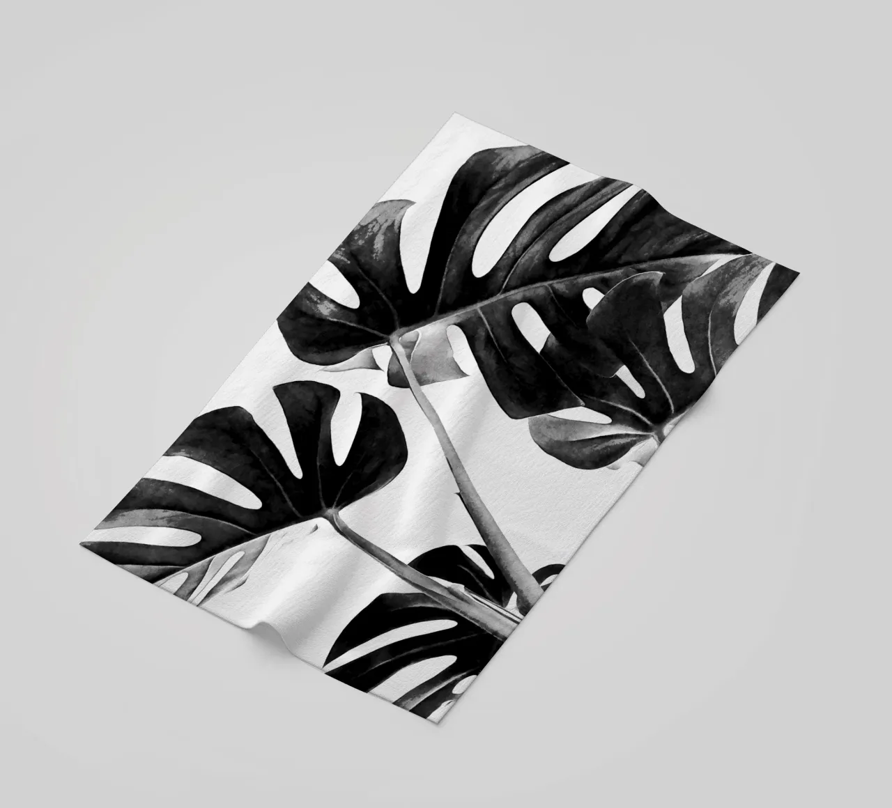Monstera Black and White 05 beach towel by amini54