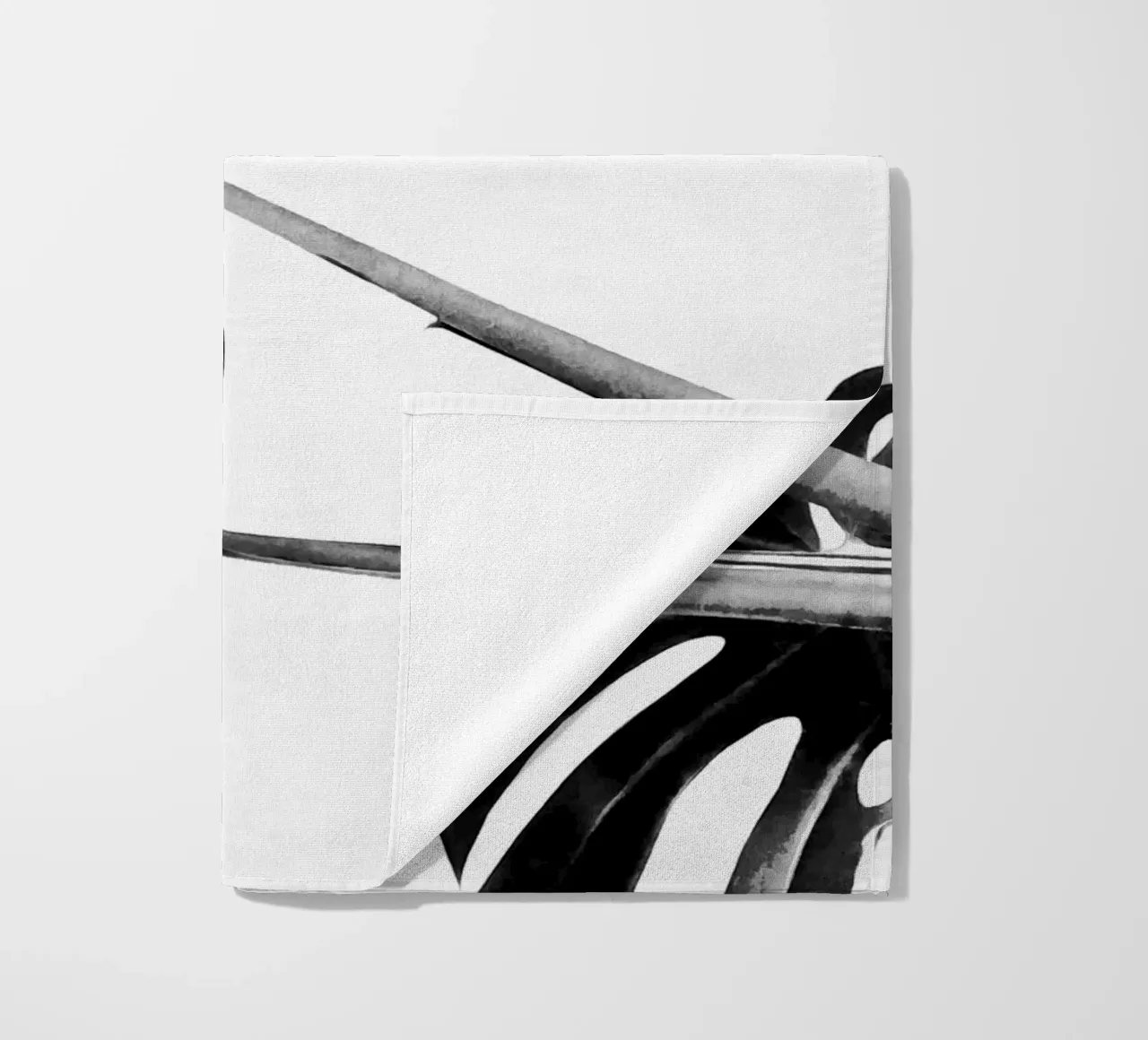 Monstera Black and White 05 beach towel by amini54