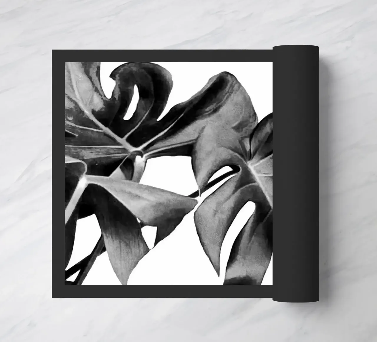 Monstera Bianco e Nero 06 zerbino da amini54