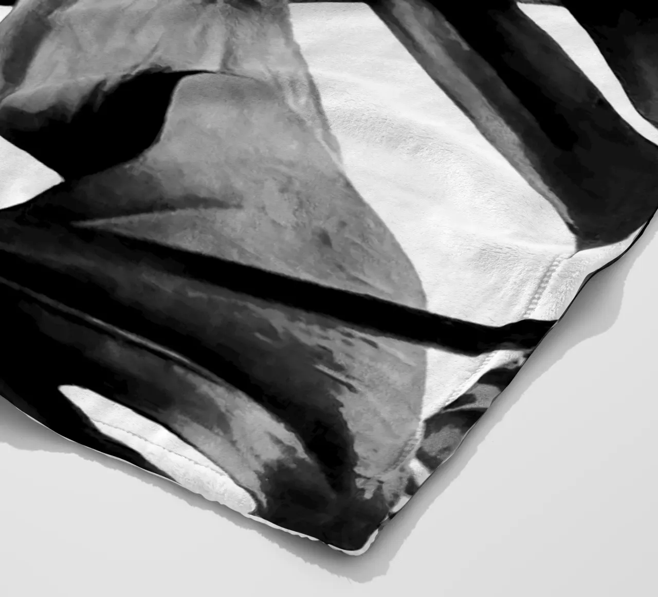 Monstera Bianco e Nero 06 coperta in pile da amini54