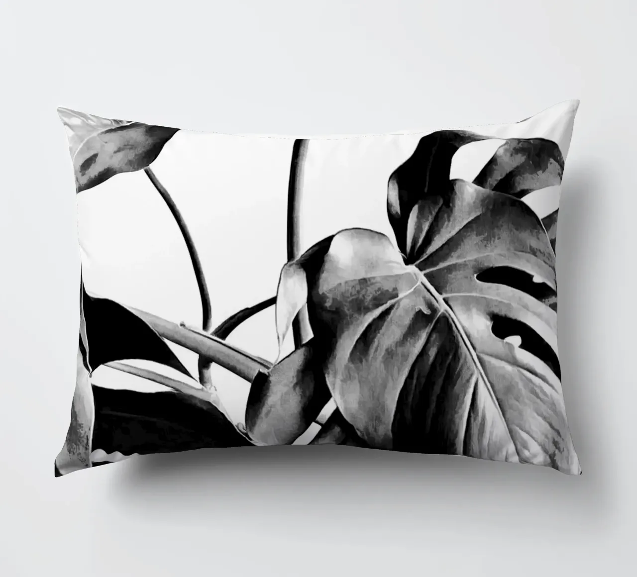 Monstera Bianco e Nero 07 cuscino da amini54