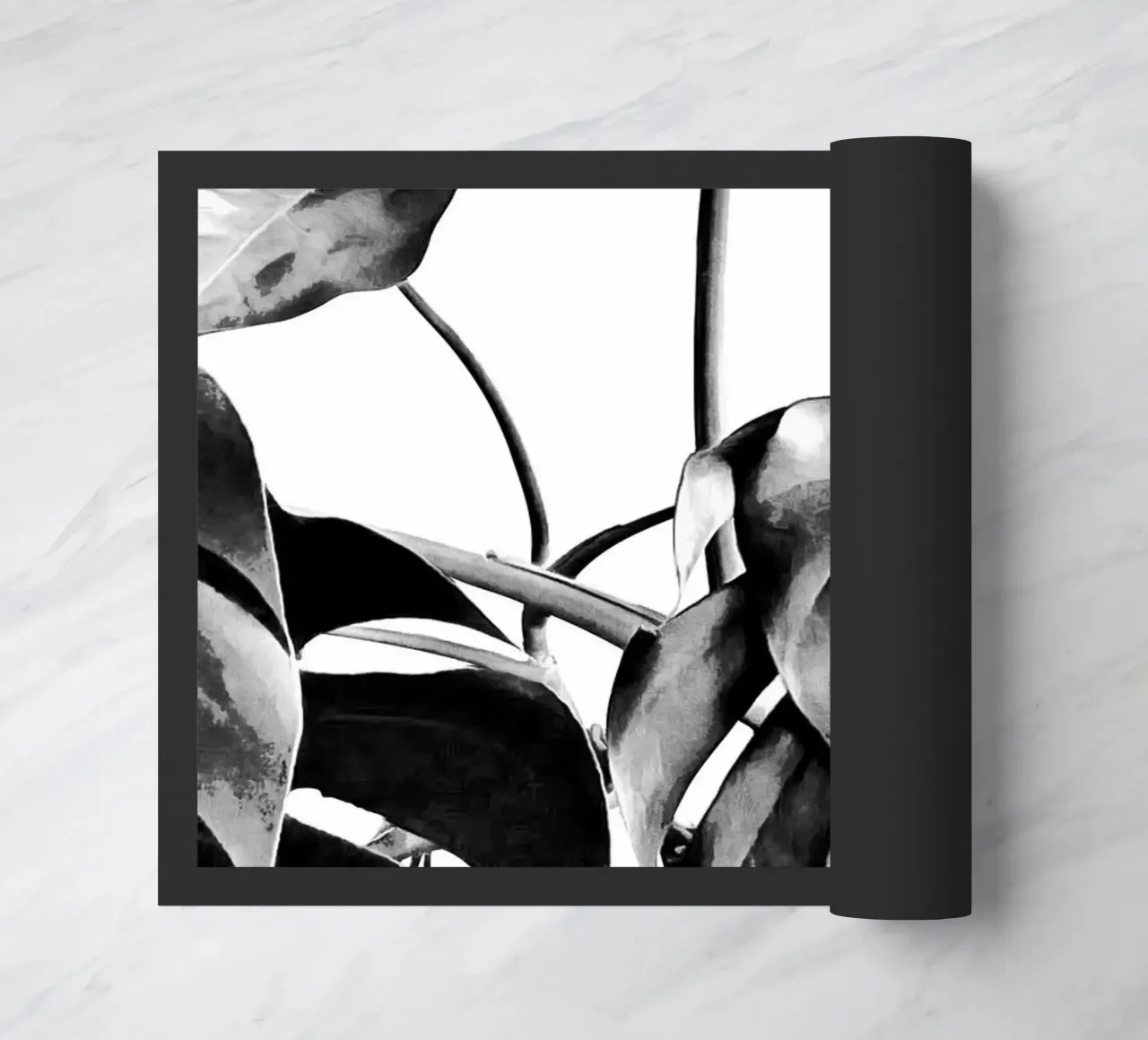 Monstera Bianco e Nero 07 zerbino da amini54