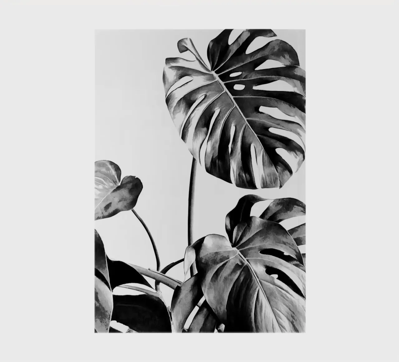 Monstera Black and White 07 notebook by amini54