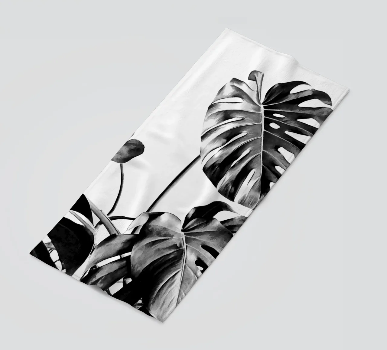 Monstera Bianco e Nero 07 telo mare da amini54