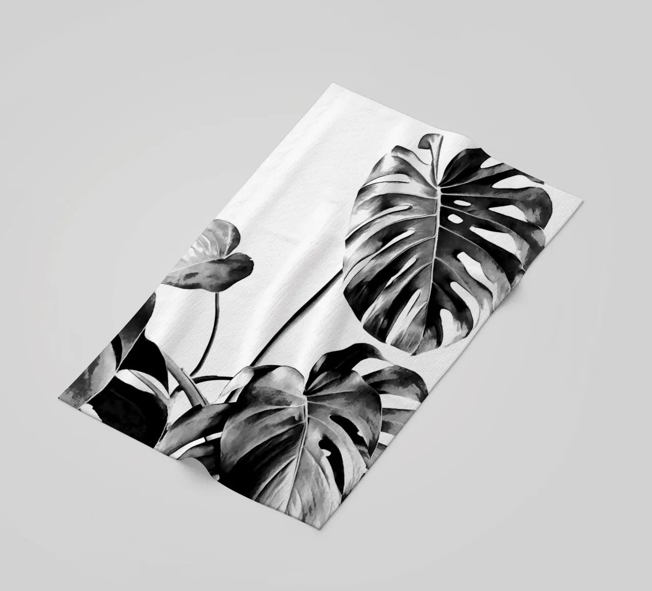 Monstera Bianco e Nero 07 telo mare da amini54