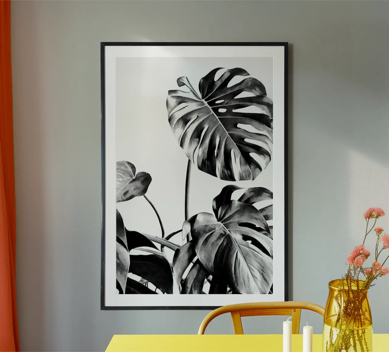 Monstera Bianco e Nero 07 carta hahnemühle da amini54