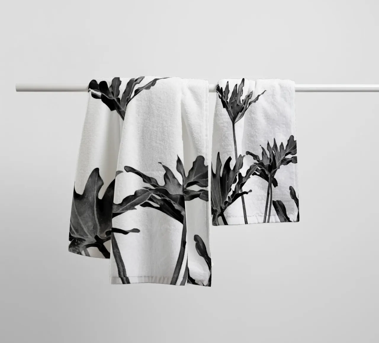 Monstera Bianco e Nero 08 asciugamano da bagno da amini54