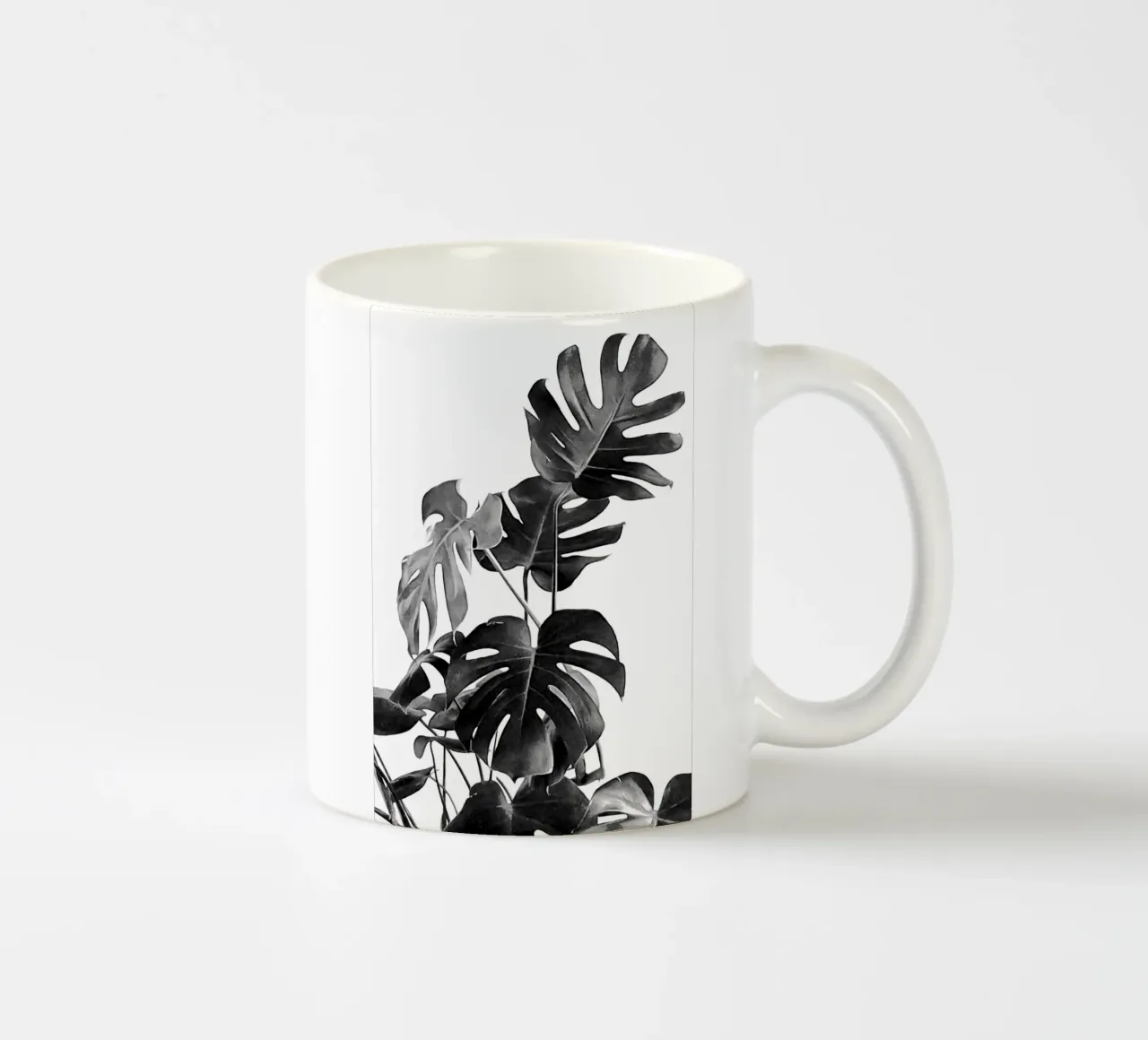 Monstera Bianco e Nero 09 tazza in ceramica da amini54
