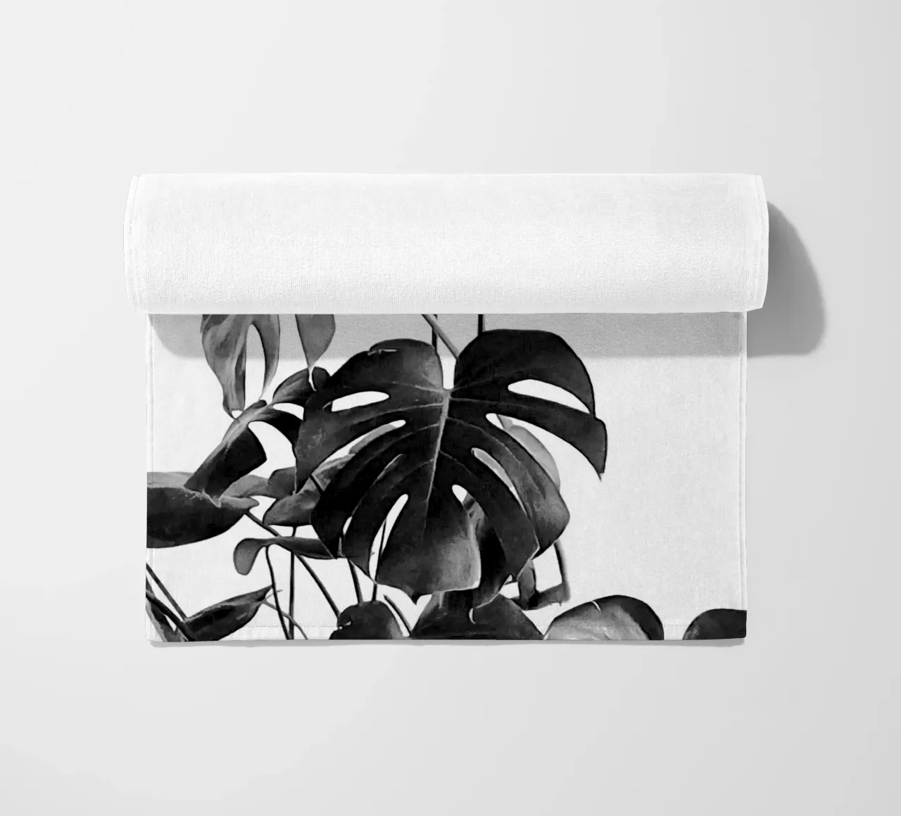 Monstera Black and White 09 beach towel by amini54