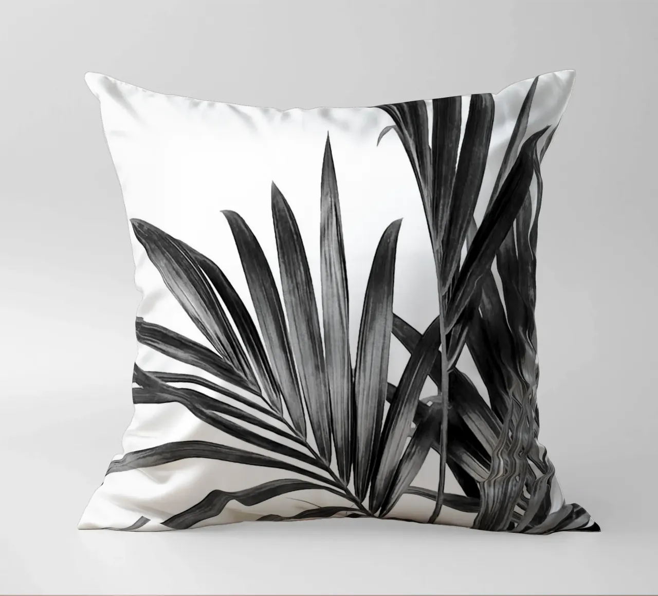 Foglie di palma in bianco e nero 01 cuscino da amini54