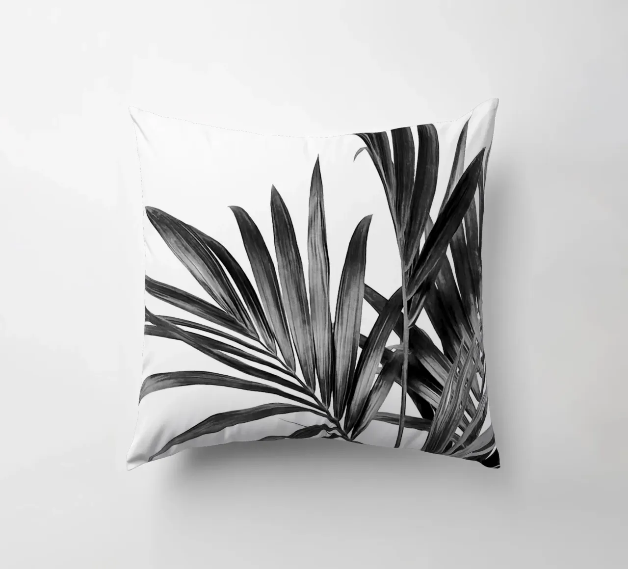 Foglie di palma in bianco e nero 01 cuscino da amini54