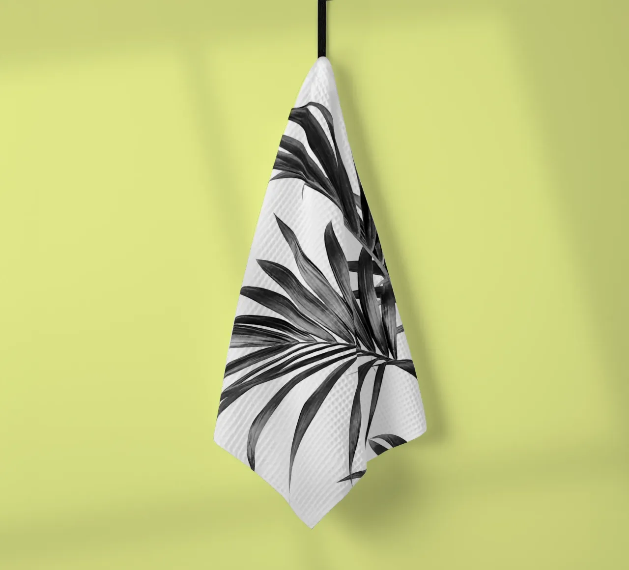 Foglie di palma in bianco e nero 01 canovaccio da cucina da amini54