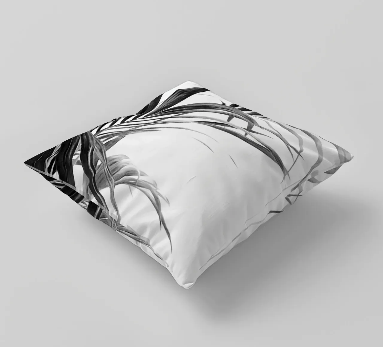 Foglie di palma in bianco e nero 03 cuscino da amini54
