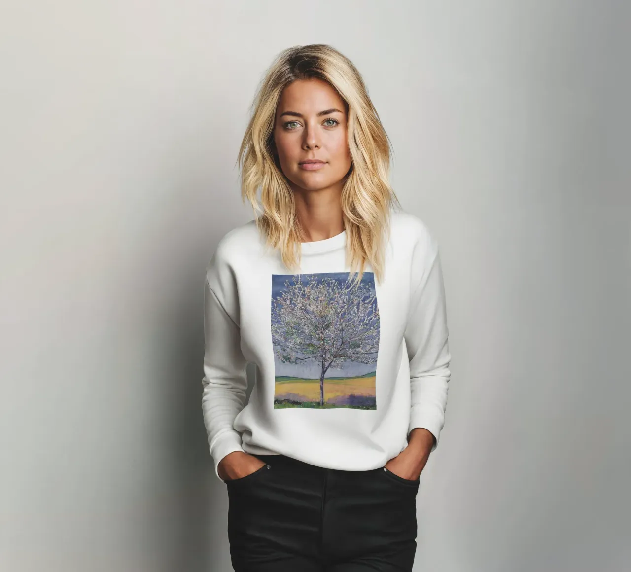 Ferdinand Hodler - Blossoming cherry tree sweatshirt by William Store