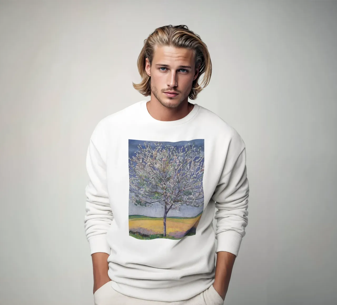 Ferdinand Hodler - Blossoming cherry tree sweatshirt by William Store