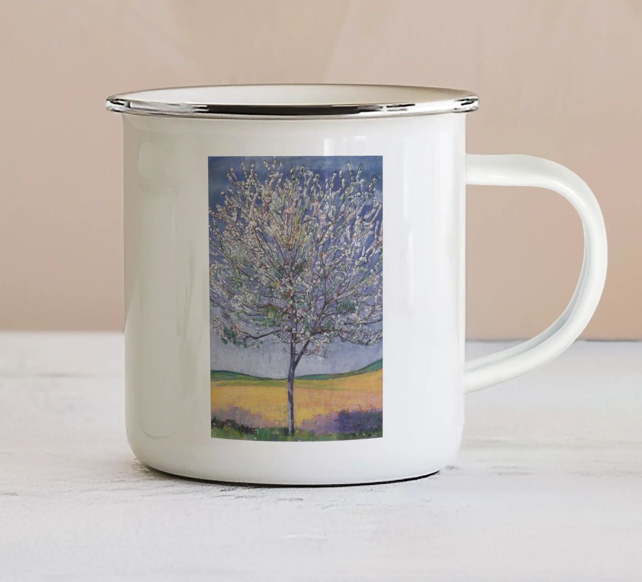 Ferdinand Hodler - Ciliegio in fiore tazza in smalto da William Store