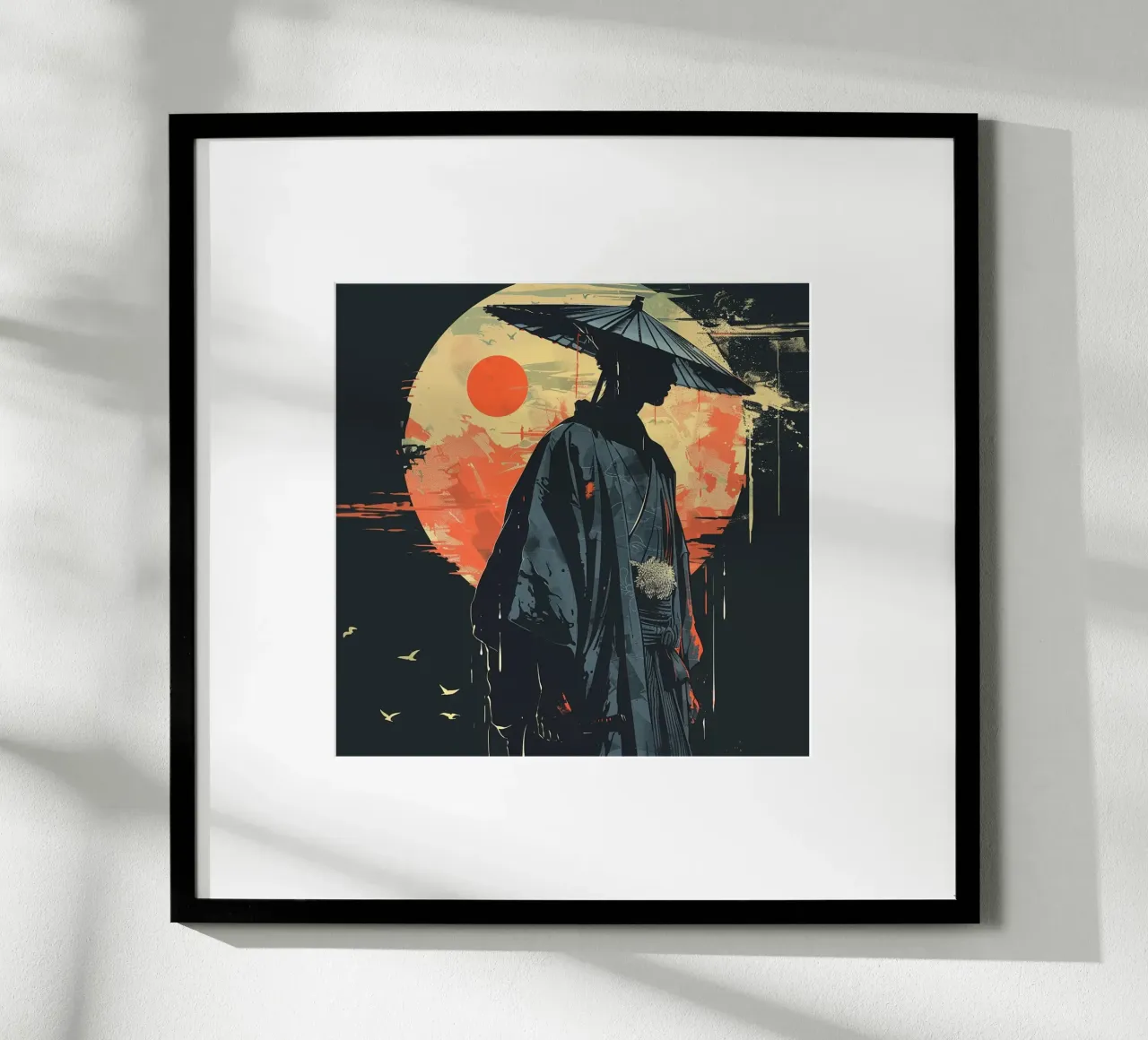 Samurai Poster mit Aluminium Rahmen von pixel