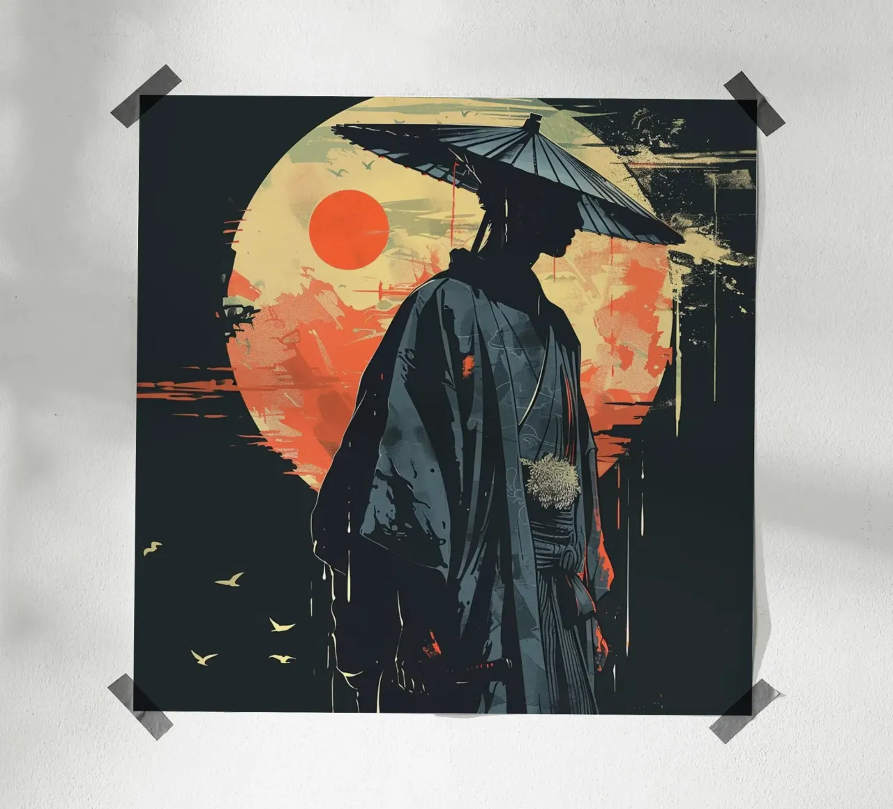 Samurai poster da pixel