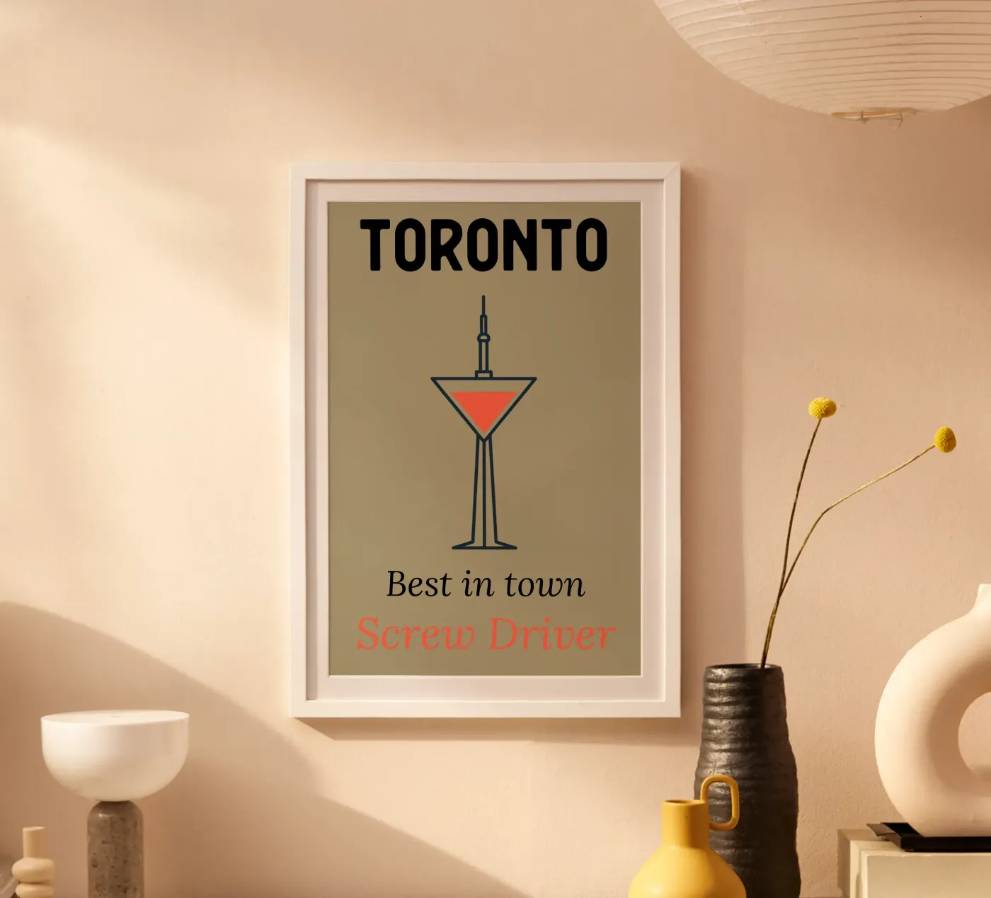 Individuell gestaltbares Toronto-Poster – Cocktail Corail Poster von Une Affaire de Filles