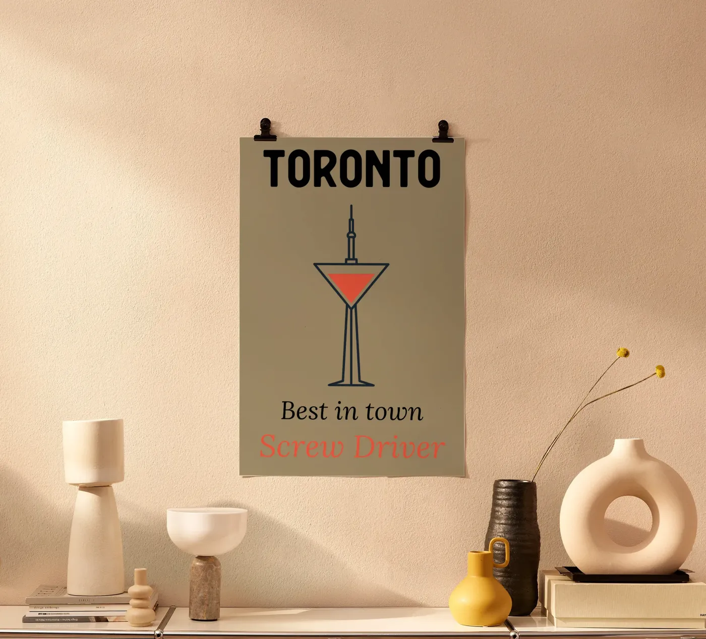 Individuell gestaltbares Toronto-Poster – Cocktail Corail Poster von Une Affaire de Filles