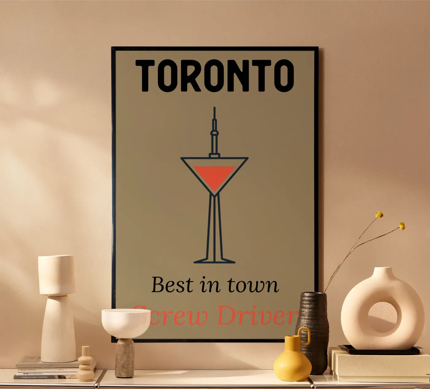 Individuell gestaltbares Toronto-Poster – Cocktail Corail Poster von Une Affaire de Filles