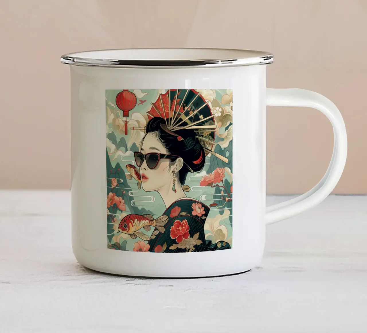 Giappone tazza in smalto da pixel