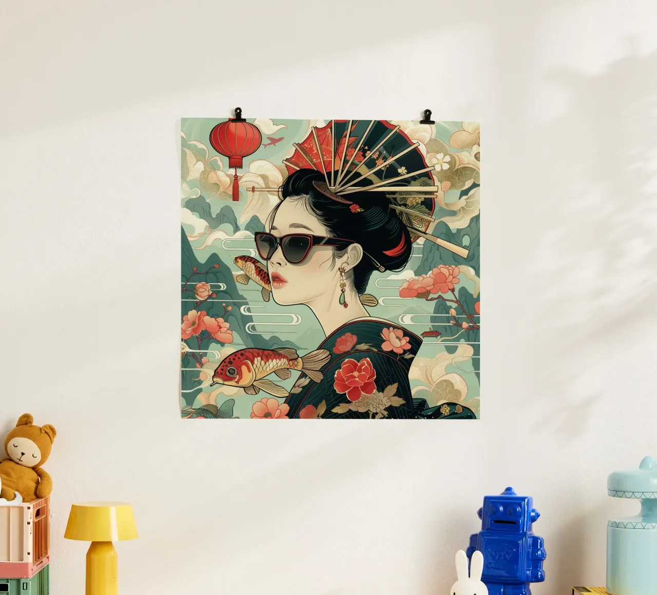 Giappone poster con telaio in alluminio da pixel