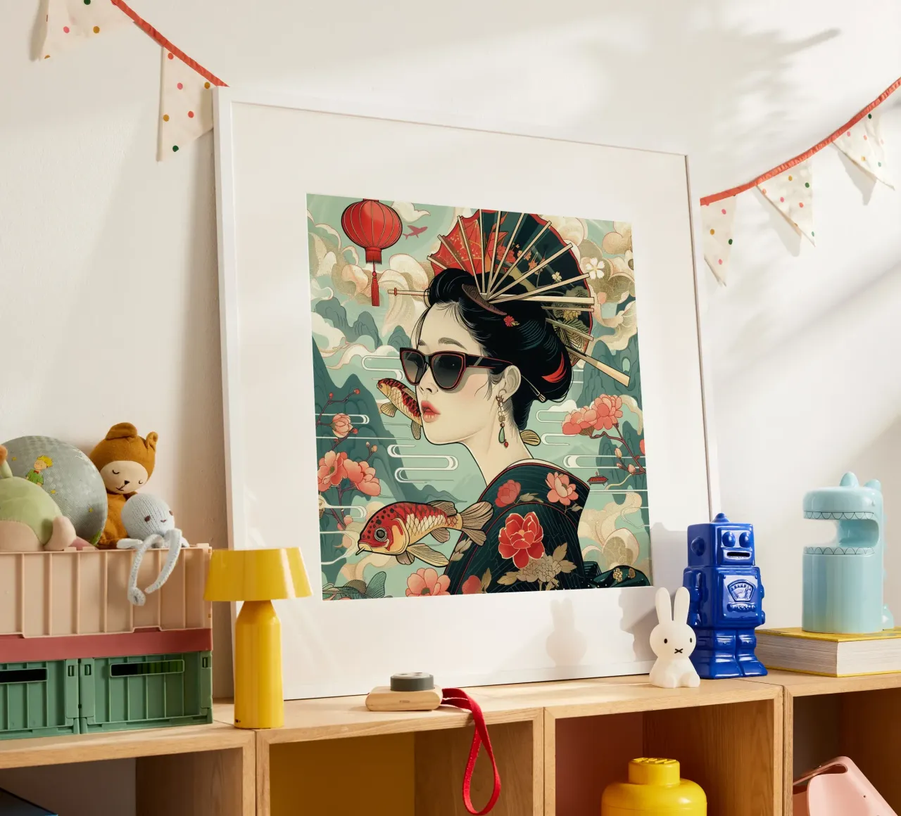Giappone poster con telaio in alluminio da pixel