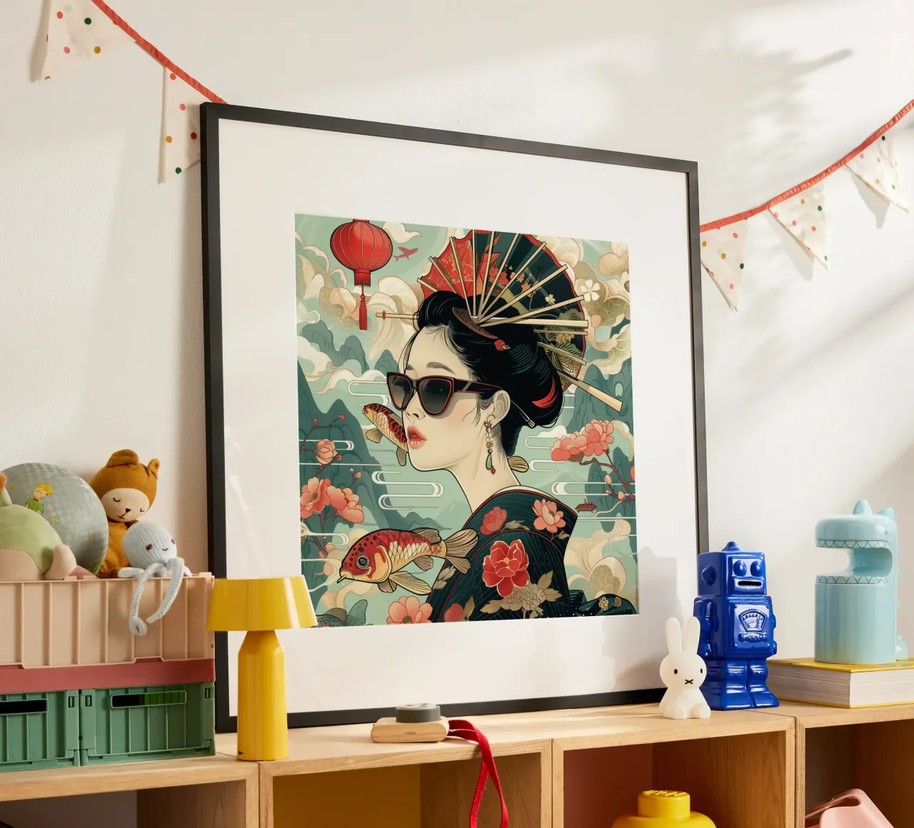 Giappone poster con telaio in alluminio da pixel