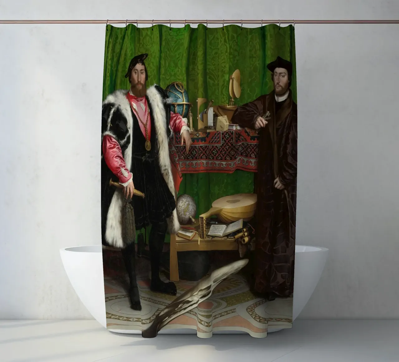Hans Holbein il Giovane - Gli ambasciatori (1533) tenda da doccia da William Store
