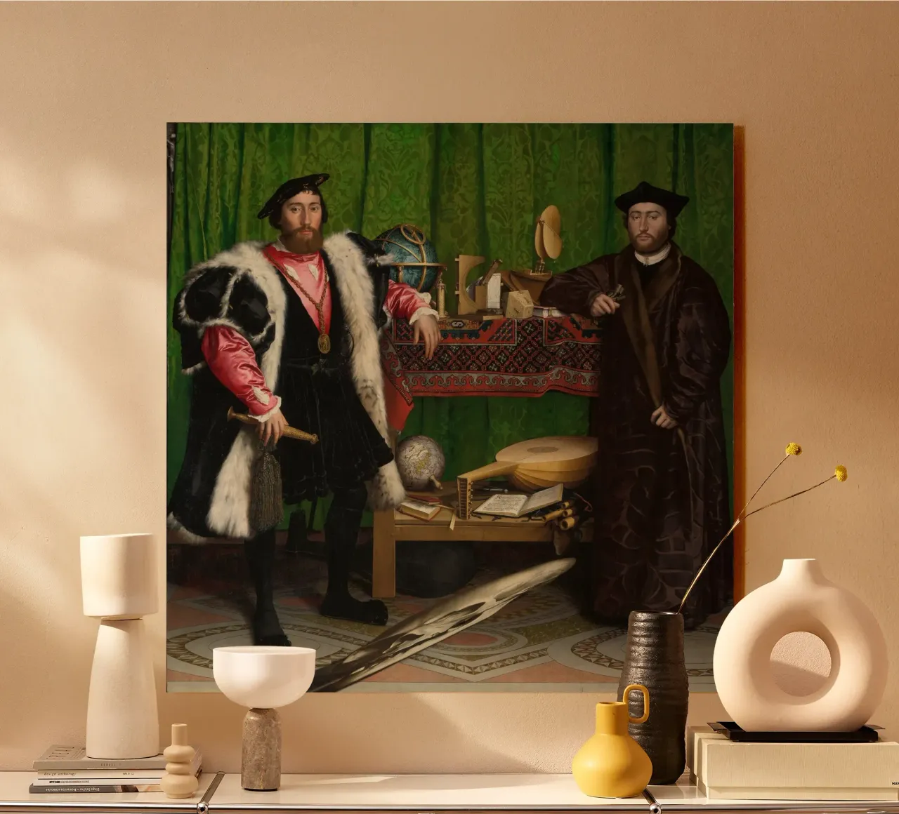 Hans Holbein il Giovane - Gli ambasciatori (1533) alluminio dibond da William Store