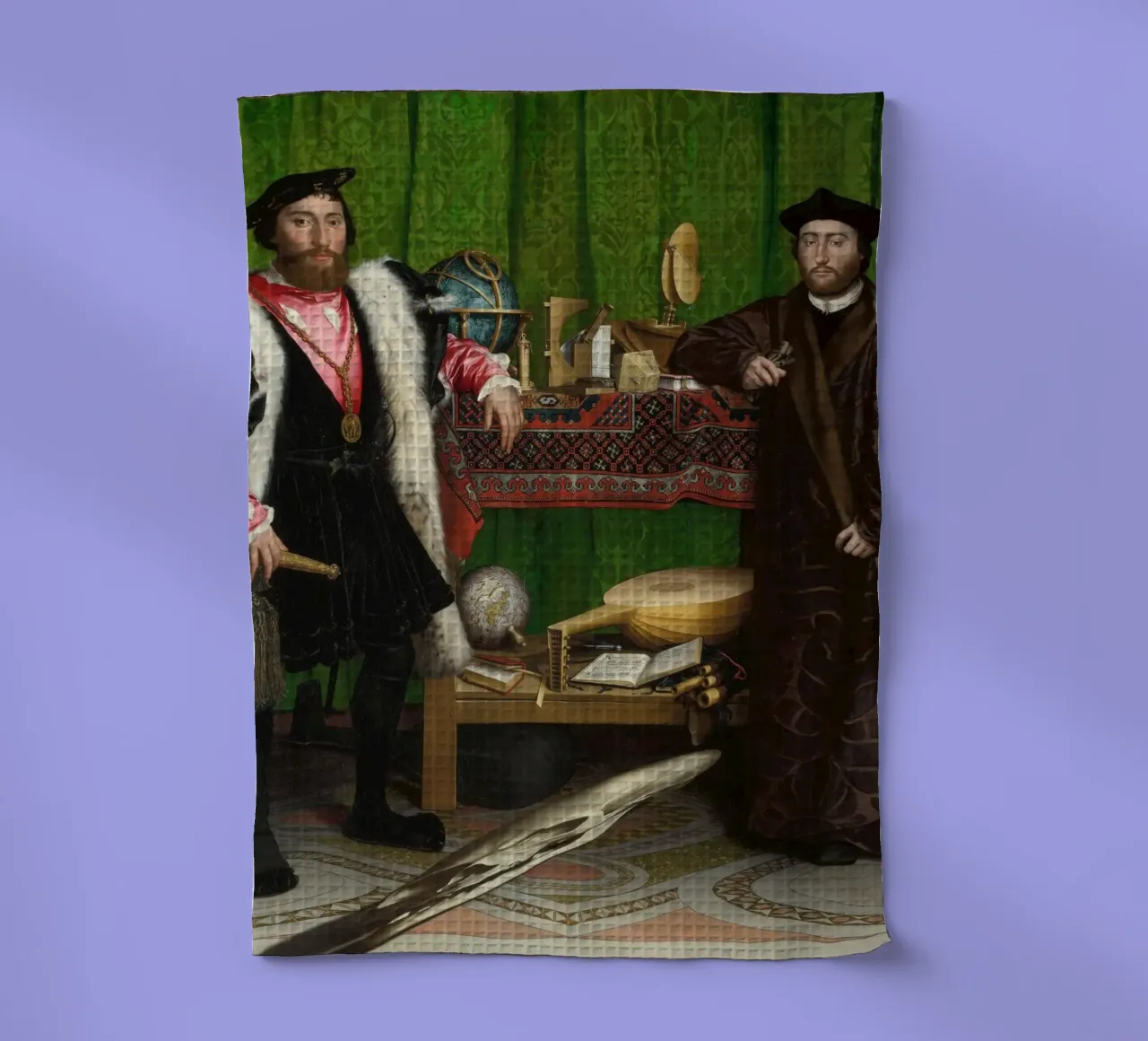 Hans Holbein il Giovane - Gli ambasciatori (1533) canovaccio da cucina da William Store