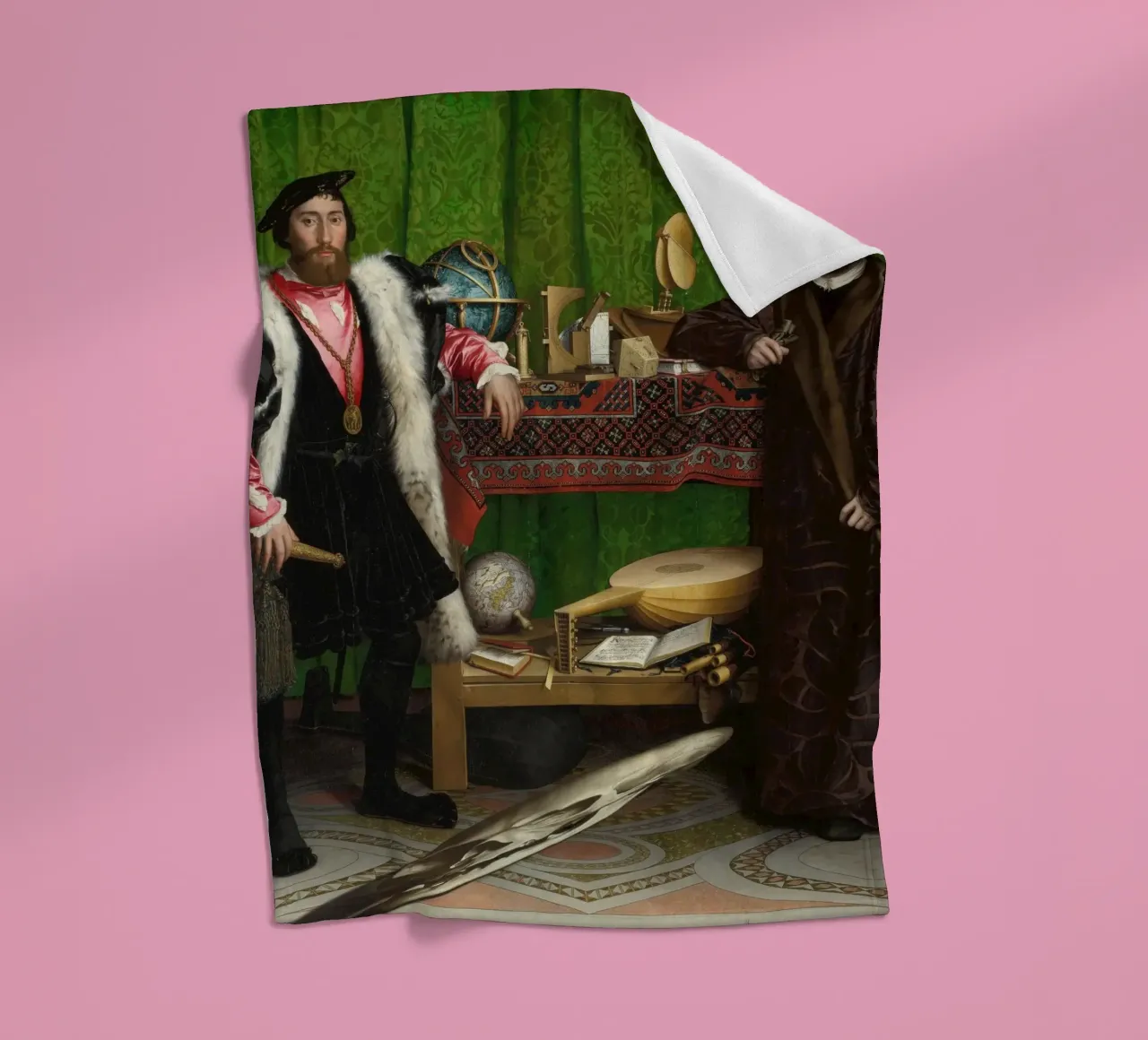 Hans Holbein il Giovane - Gli ambasciatori (1533) coperta in pile da William Store